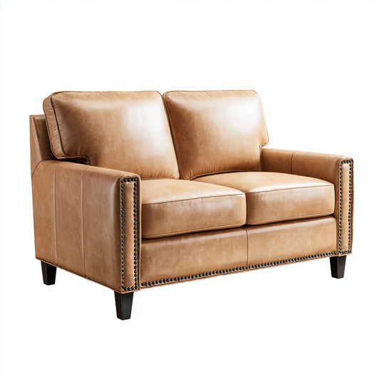 2-Sitzer Sofa Cognac 160 x 90 x 90 cm PU-Kunstleder Rechteckig