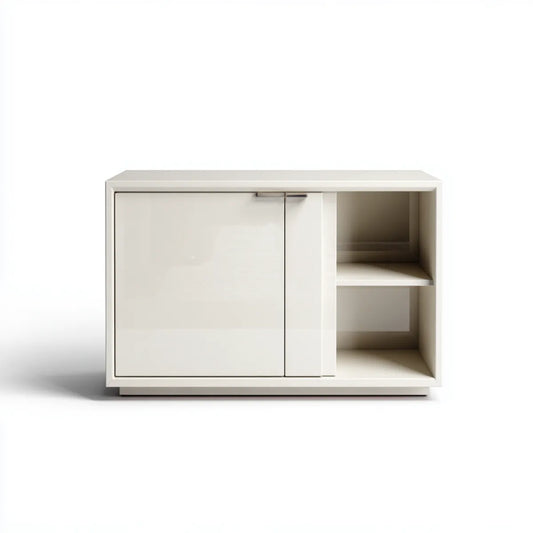 Sideboard mit 2 Türen und offenen Fächern Weiß 100 x 40 x 75 cm MDF Rechteckig