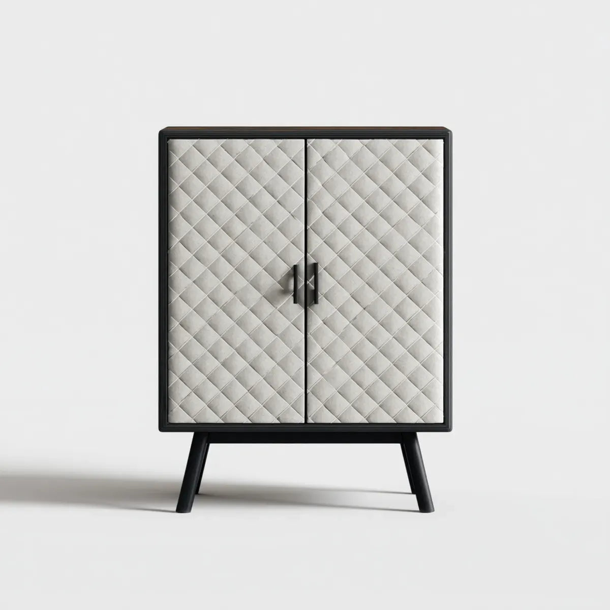 Aufbewahrungsschrank mit 2 Türen Grau Schwarz 80 x 40 x 105 cm Stahl MDF PU-Kunstleder rechteckig